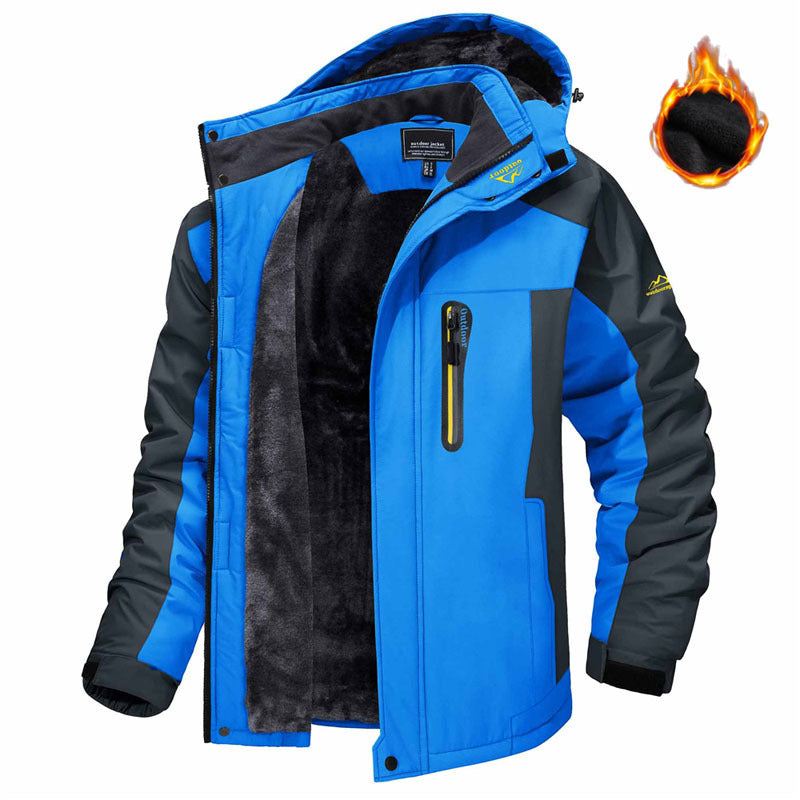 Winter Hooded Jacket Warm Fleece Coat Windproof