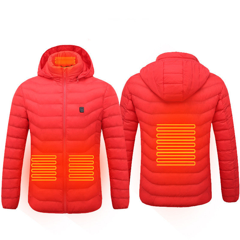 Winter Heated Jacket USB Electric Cotton Coat Zip-up Heater