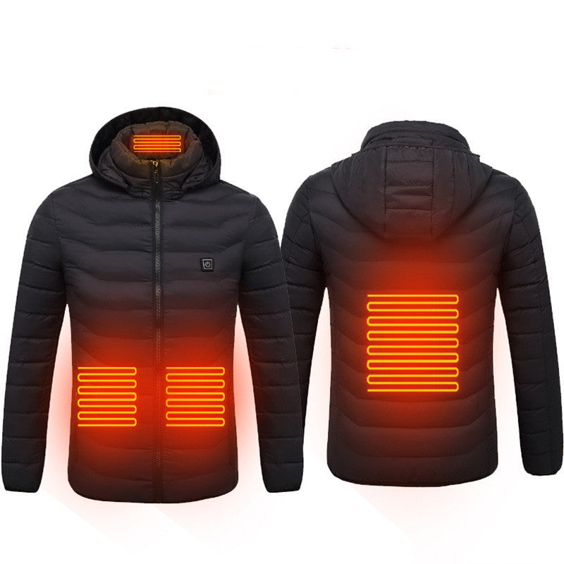 Winter Heated Jacket USB Electric Cotton Coat Zip-up Heater