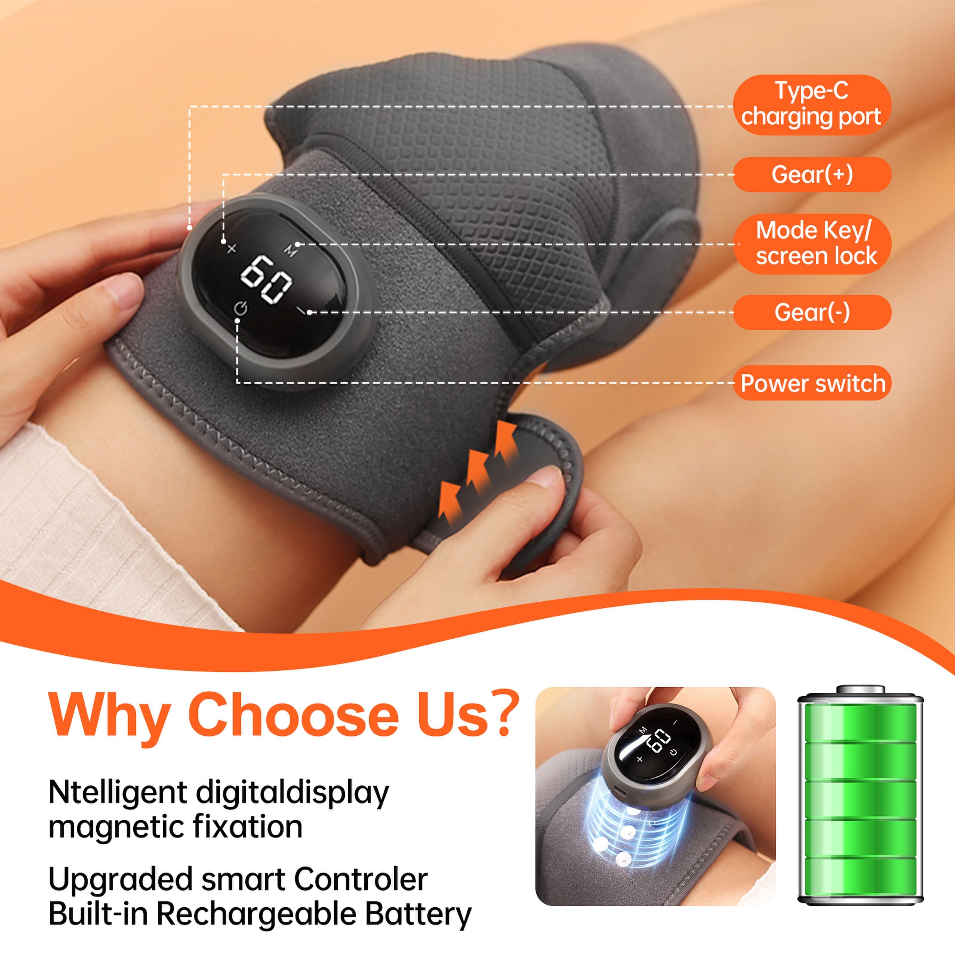 Rechargeable Knee Comfort Pad Smart Relief Portable Care
