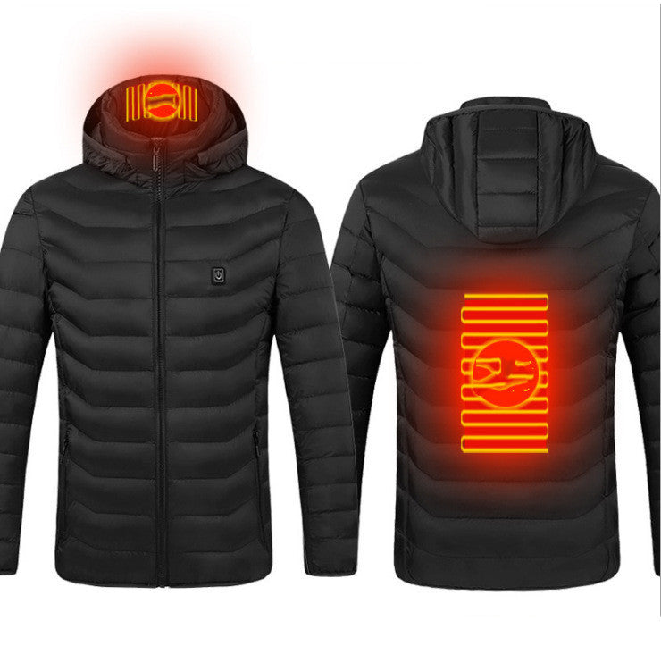 Winter Heated Jacket USB Electric Cotton Coat Zip-up Heater