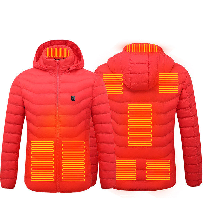 Winter Heated Jacket USB Electric Cotton Coat Zip-up Heater