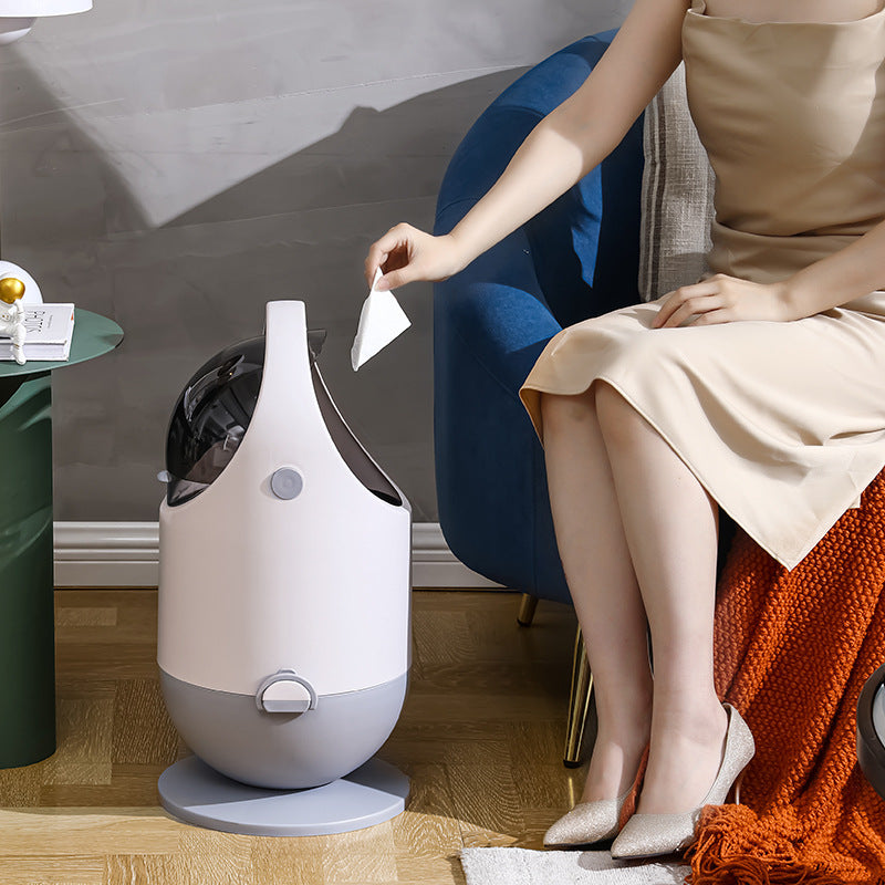 Creative Bathroom Kitchen With Covered Trash Can