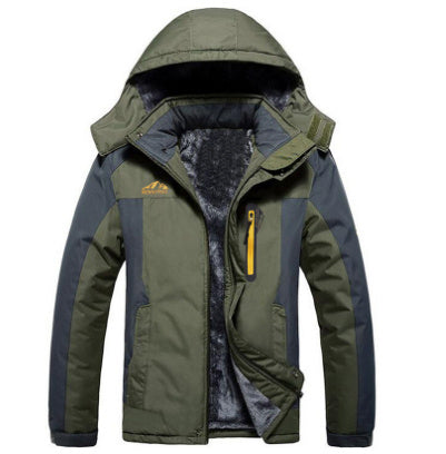 Winter Hooded Jacket Warm Fleece Coat Windproof