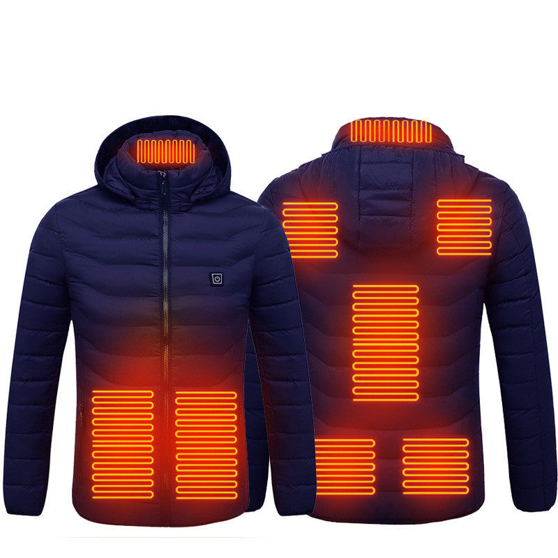 Winter Heated Jacket USB Electric Cotton Coat Zip-up Heater