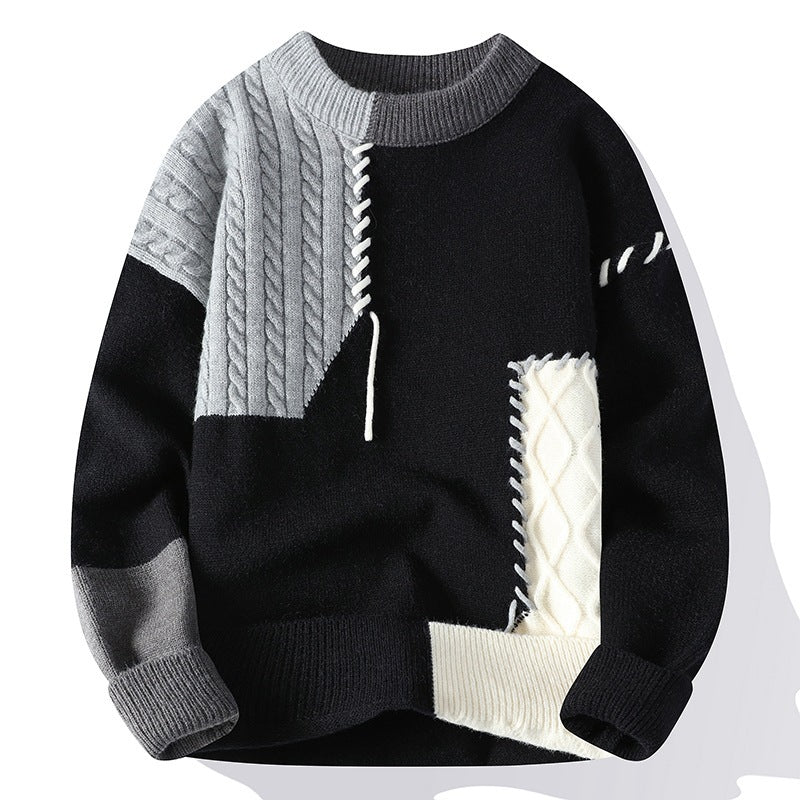 Ins Colorblock Pullover Sweater Fashion Long Sleeve