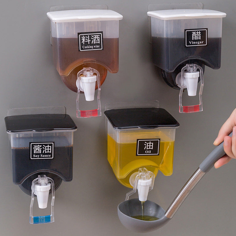 Kitchen Wall-mounted Transparent Liquid Seasoning Tank