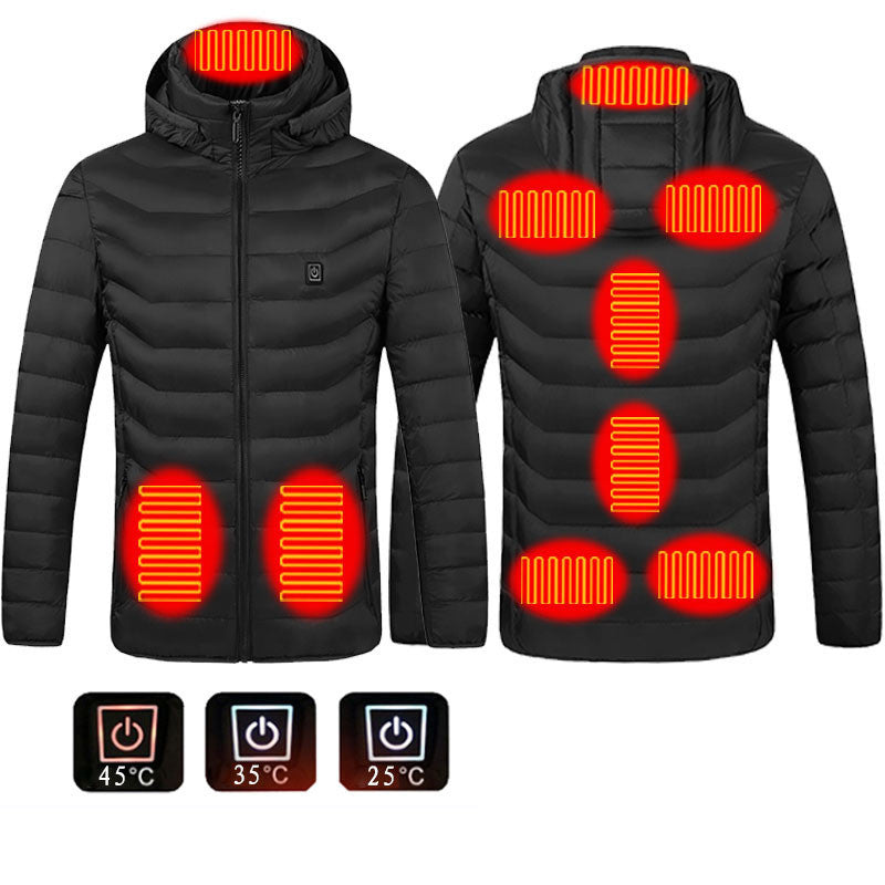 Winter Heated Jacket USB Electric Cotton Coat Zip-up Heater