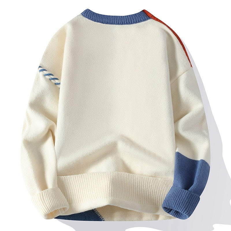 Ins Colorblock Pullover Sweater Fashion Long Sleeve
